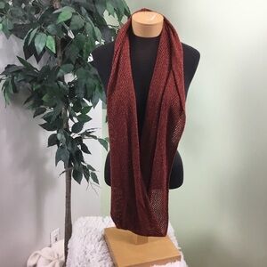 Steve Madden Rust open knit infinity scarf